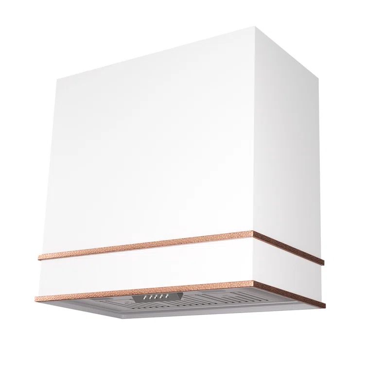 Akicon 30" White and Copper Stainless Steel Wall Mounted Range Hood