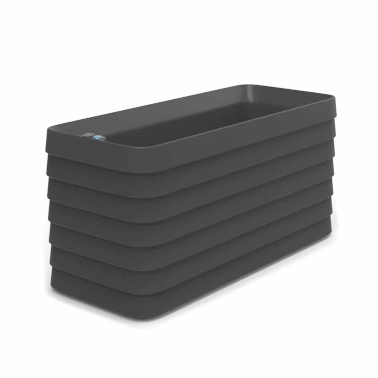 Large Black Rectangular Self-Watering Planter Box