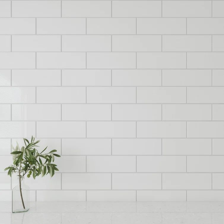 Agreeable Gray Glossy Glass Subway Wall Tile 4" x 12"