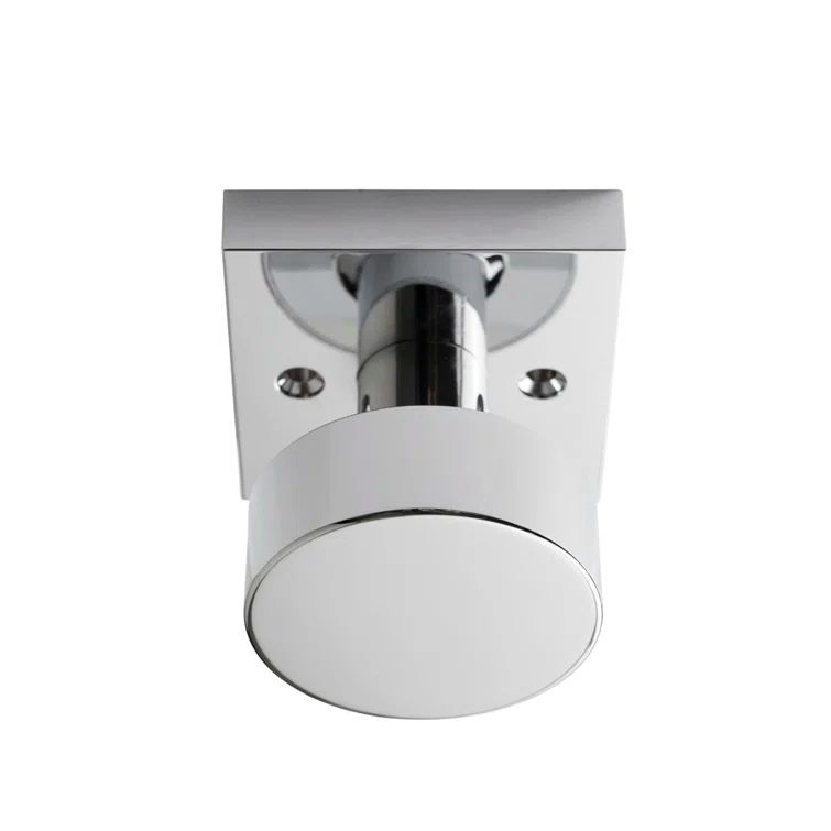 Chrome Round Knob with Square Rosette for Interior Doors