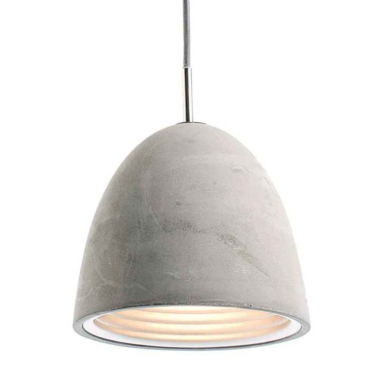 Small Gray Concrete and Glass Pendant Light