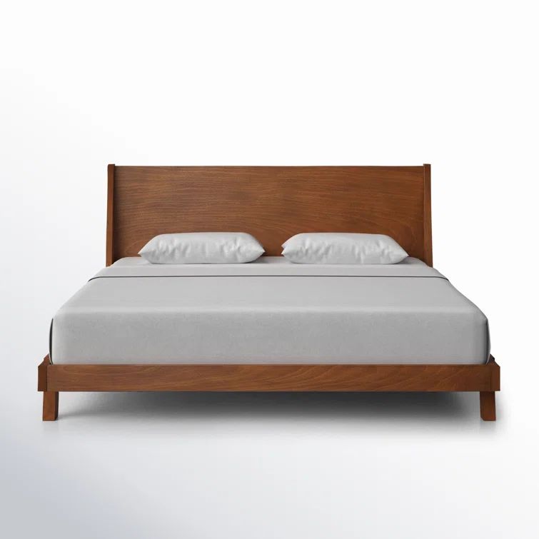 Acorn Brown Mahogany California King Platform Bed with Headboard