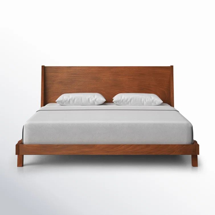 Dakota Acorn Brown Mahogany King Platform Bed with Headboard