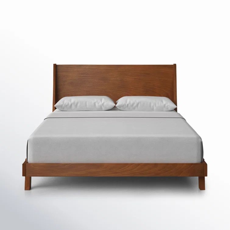 Dakota Acorn Brown Queen Platform Bed with Mahogany Wood