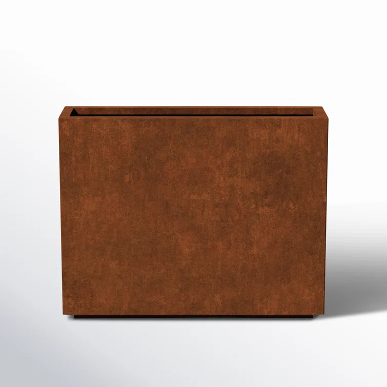 Rustic Corten Steel Tall Rectangular Planter