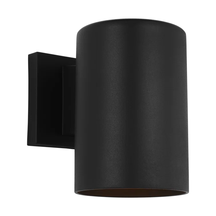 Textured Black Cylinder Outdoor Wall Sconce
