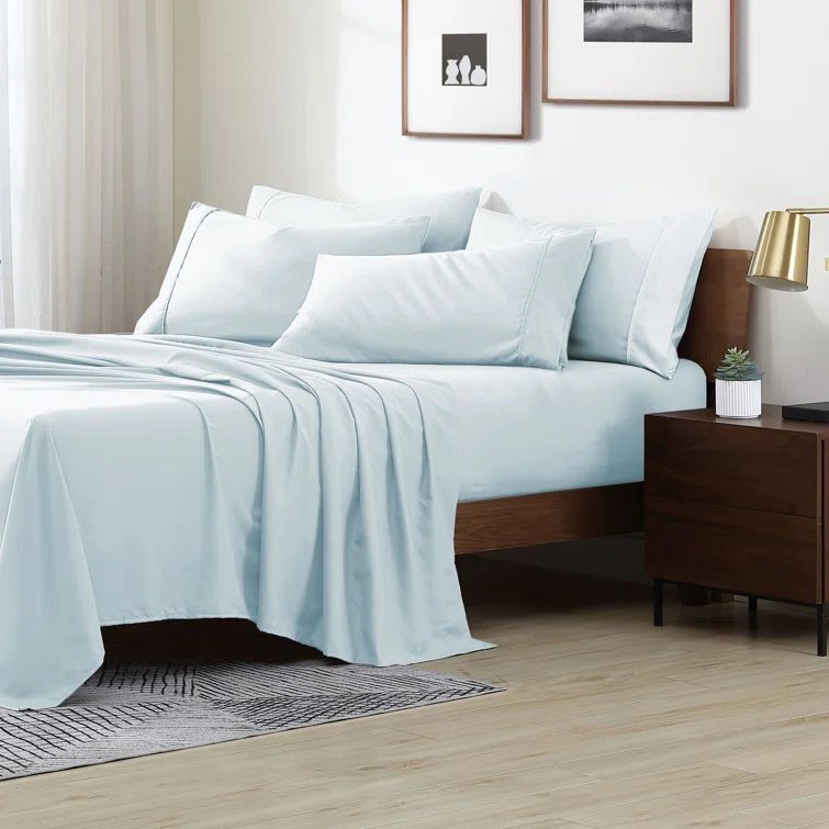 Aqua Twin Ultra Soft Cotton Microfiber Sheet Set