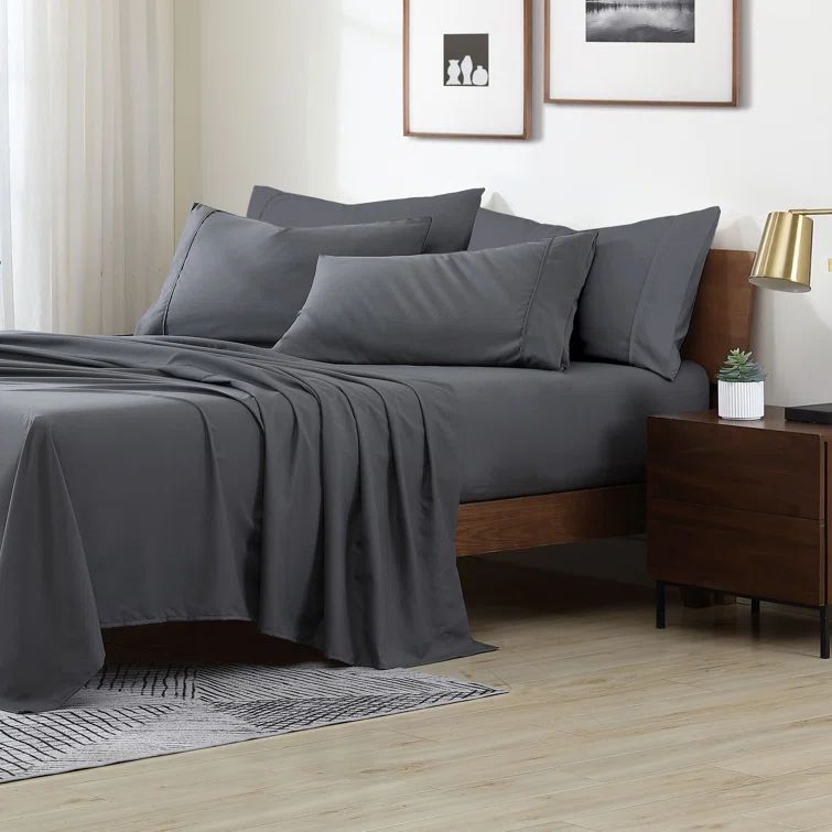 Gray Queen Ultra Soft Microfiber Cotton Sheet Set