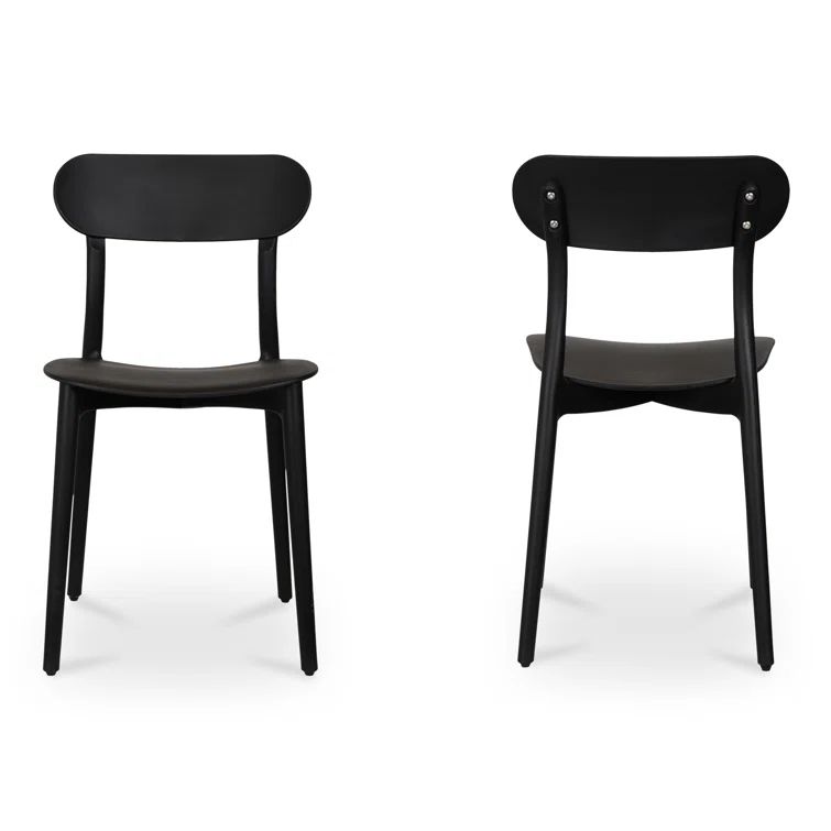 Kent Black Plastic Outdoor Dining Chairs, Set of 2