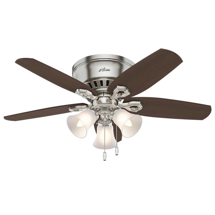 Hunter 42-inch Brushed Nickel Ceiling Fan with LED Light and Remote