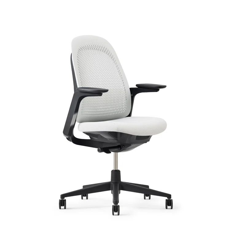Lunar Gray and Black Ergonomic Swivel Office Chair