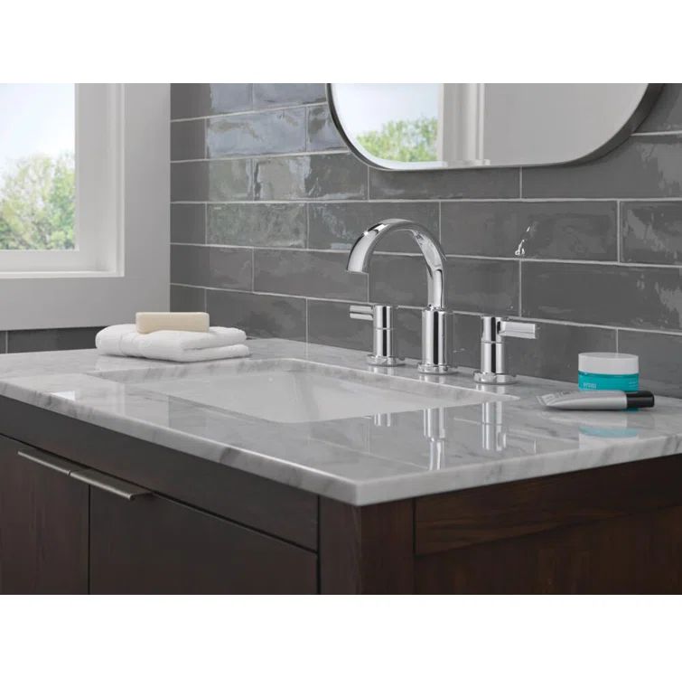 Albion Chrome Polished Two-Handle Widespread Bathroom Faucet
