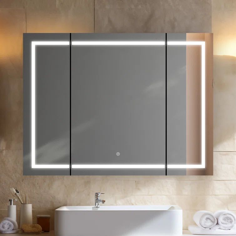 Royale 40" Triple Door LED Medicine Cabinet with Electrical Outlets