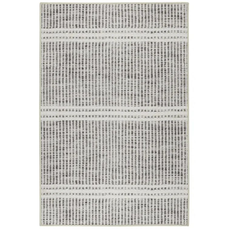 Malta Gray Stripe Synthetic Washable Rug, 2x3