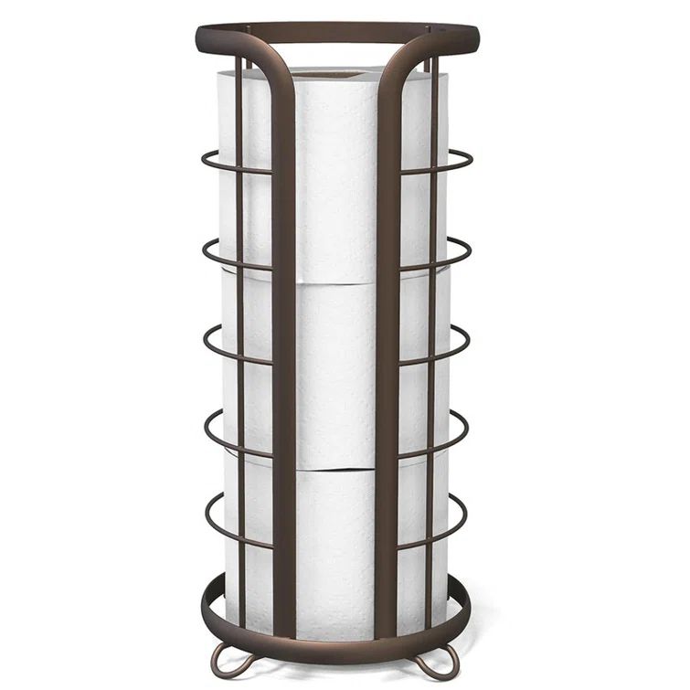 Bronze Freestanding 3-Roll Toilet Paper Holder