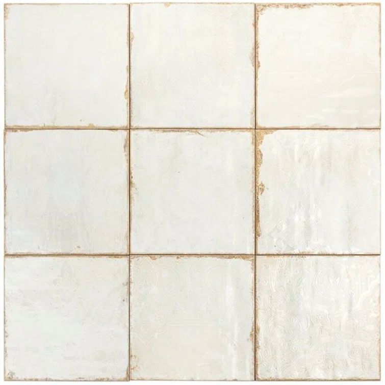 Haven Collection 8x8 Polished White Ceramic Wall Tile
