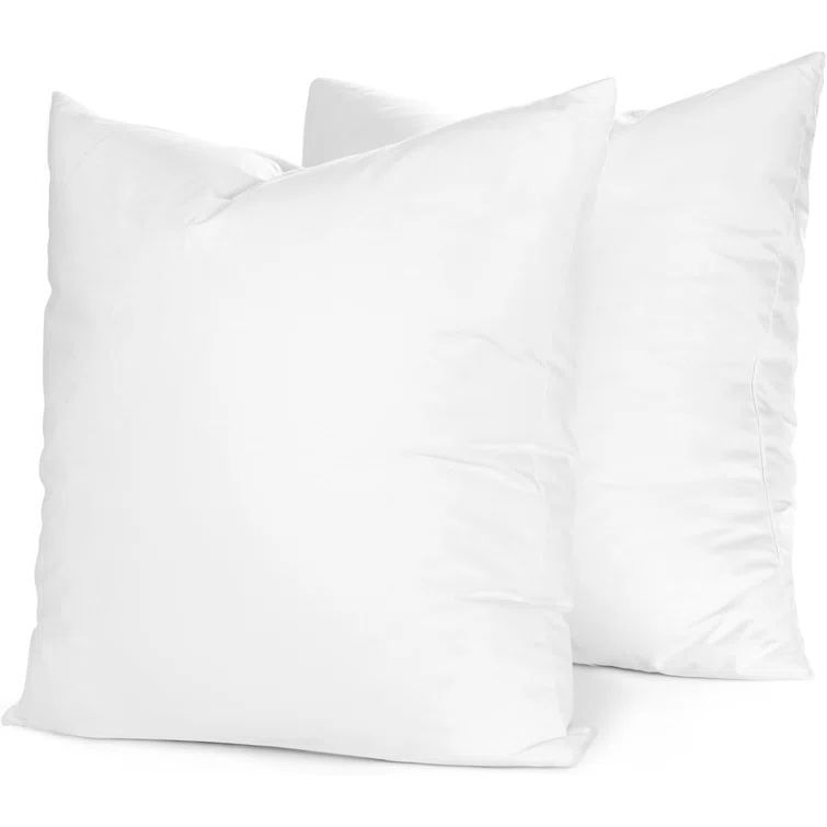 White Microfiber 26x26 Inch Square Pillow Inserts - 2 Pack