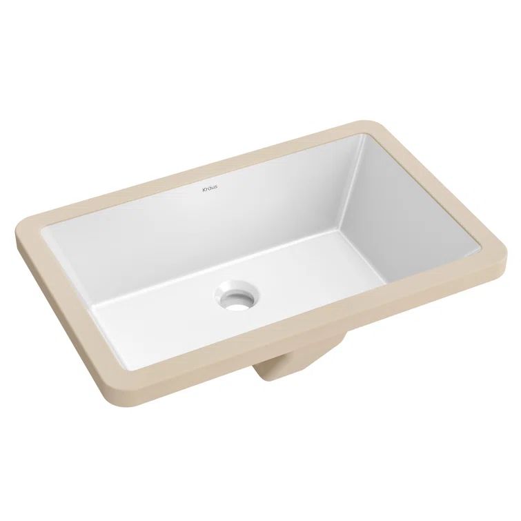 Elavo 21-Inch White Rectangular Ceramic Undermount Bathroom Sink