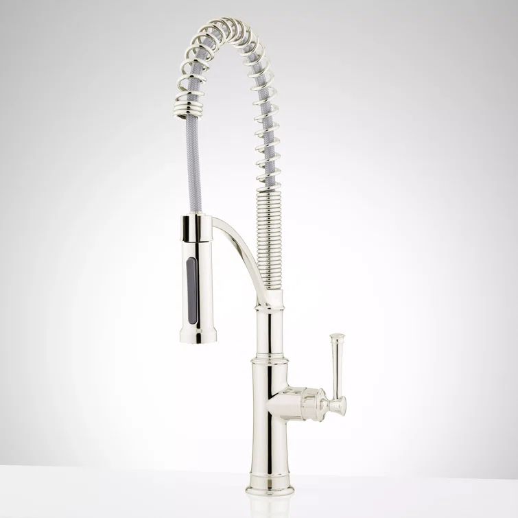 Polished Nickel Single Hole Pull Down Kitchen Faucet