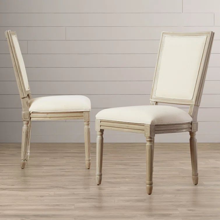 Buchanan Beige Linen Upholstered Side Chair Set