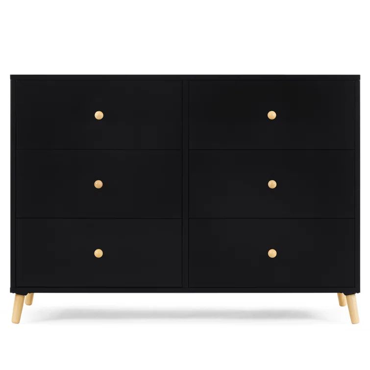 Ebony and Natural 6-Drawer Horizontal Dresser