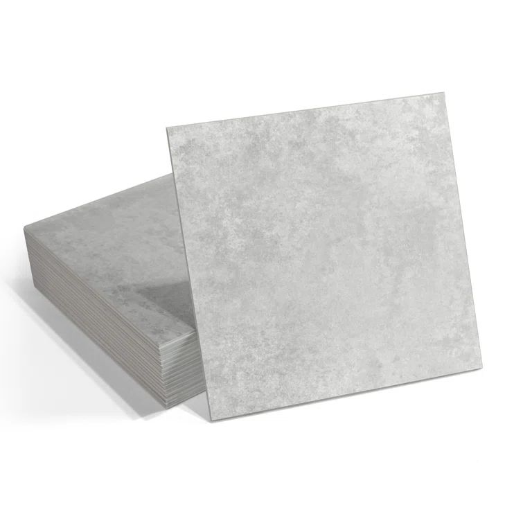 Gray 9'' x 9'' Matte SPC Peel and Stick Vinyl Floor Tiles