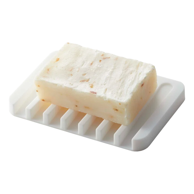 White Self-Draining Silicone Soap Tray