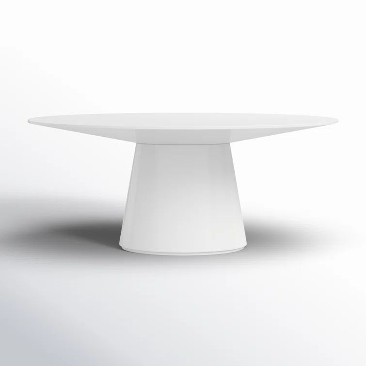 Royale Contemporary Oval White Wood Dining Table for Six