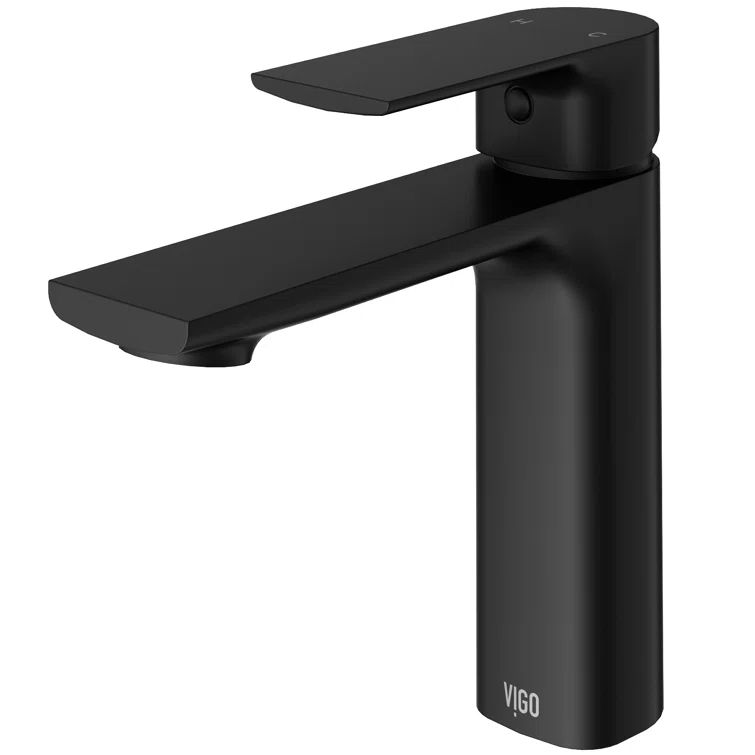 Matte Black Brass Single Handle Bathroom Faucet