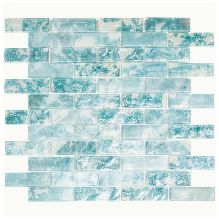 Aqua Blue Matte Glass Mosaic Tile for Indoor and Outdoor Use