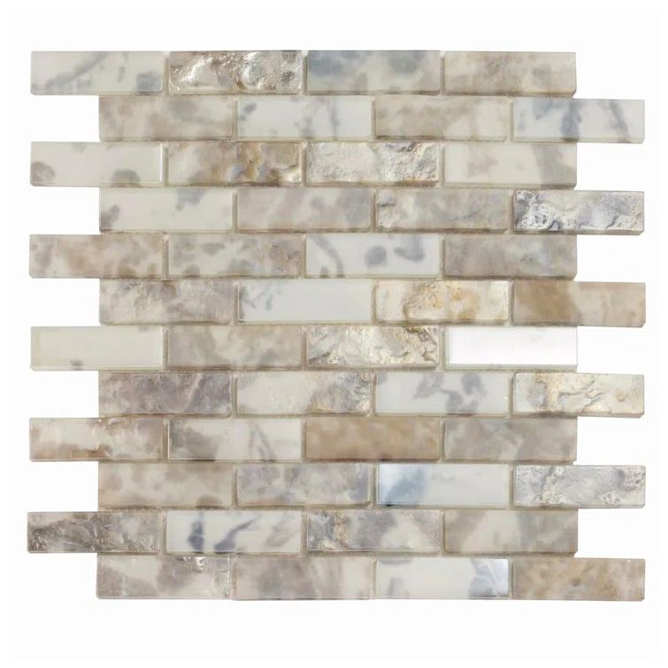 Gray Marble-Look Glass Mosaic Tile for Wall and Floor