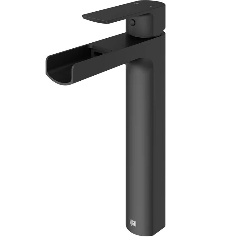 Matte Black Brass Single Handle Vessel Faucet