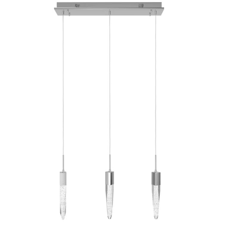 Aspen 32" Chrome Crystal LED Island Pendant