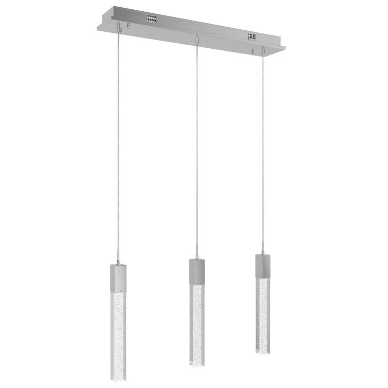 Glacier Cascade 32" LED Crystal Pendant in Polished Chrome