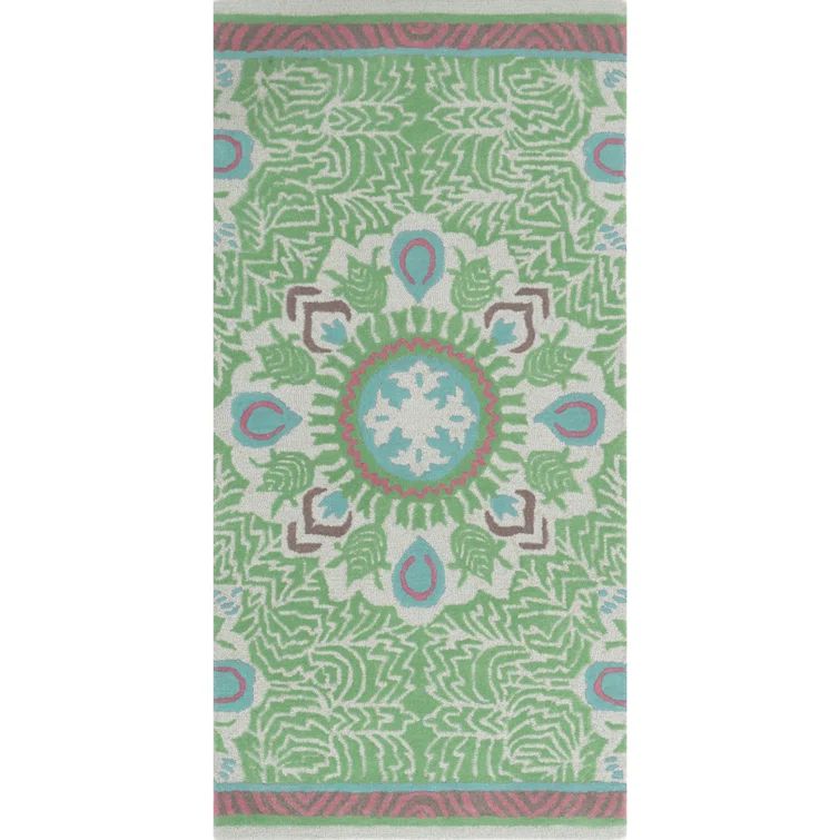 Hand-Tufted Multicolor Wool Runner Rug with Cotton Backing