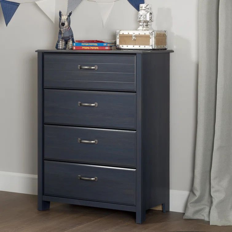 Blueberry Farmhouse 4-Drawer Chest with Soft Close