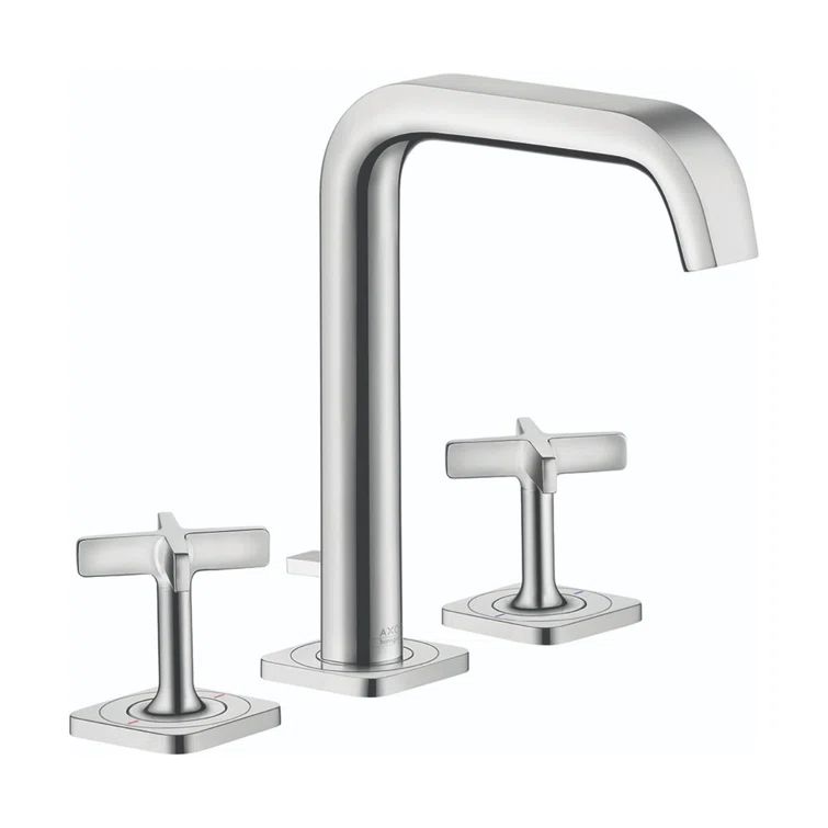 Chrome Modern Widespread 2-Handle Bathroom Faucet