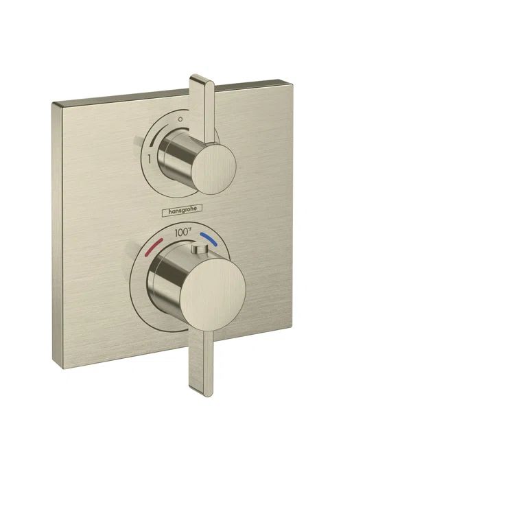 Contemporary Black Brushed Wall-Mounted Shower Trim