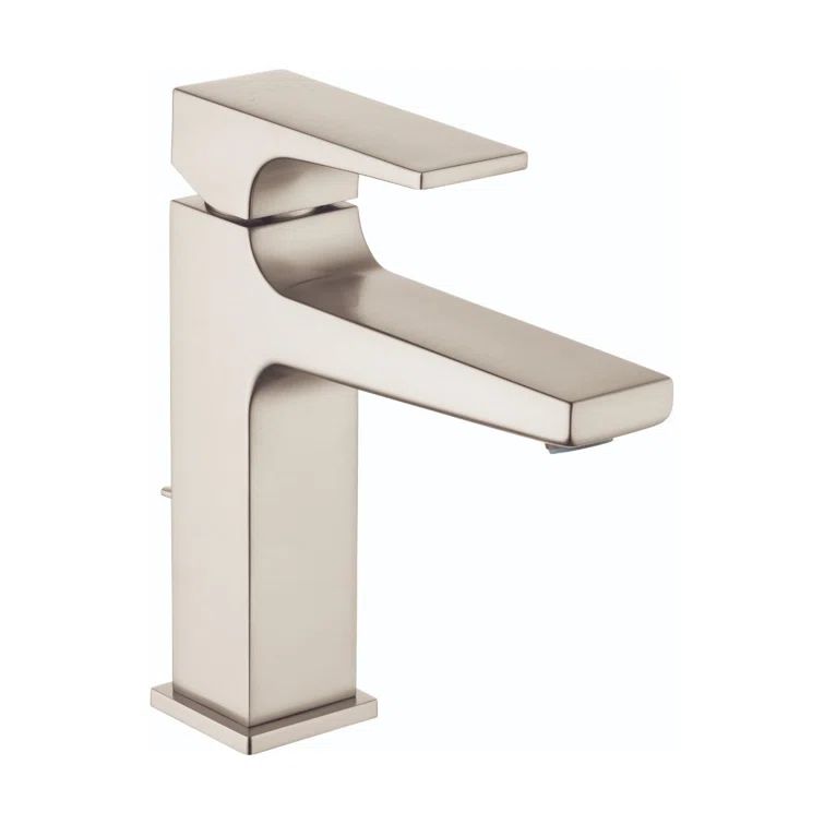 Modern Sleek Black and Nickel 7 1/4" Single Hole Bathroom Faucet