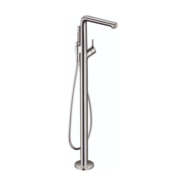 Modern Elegance Brushed Nickel Floor Mounted Faucet with Handshower
