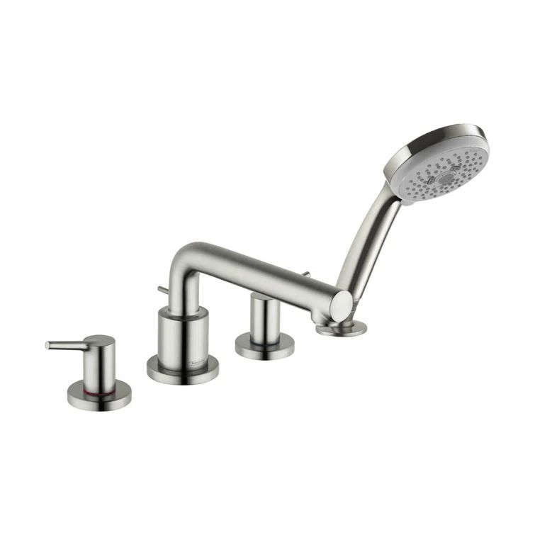 Brushed Nickel Modern Deck Mounted Widespread Faucet