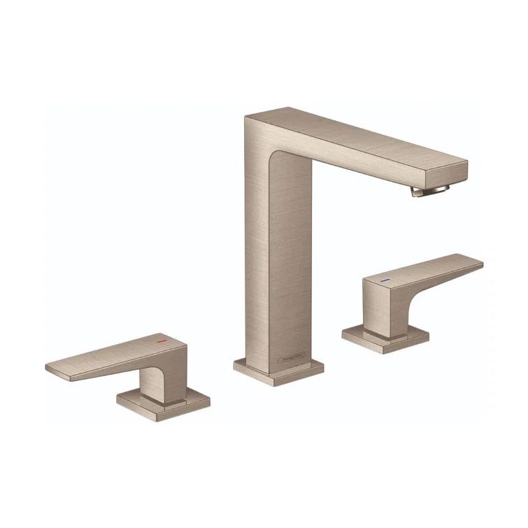 Sleek European Brushed Nickel Widespread Bathroom Faucet with Drain