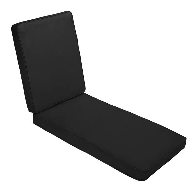 Black Canvas Sunbrella Outdoor Chaise Lounge Cushion