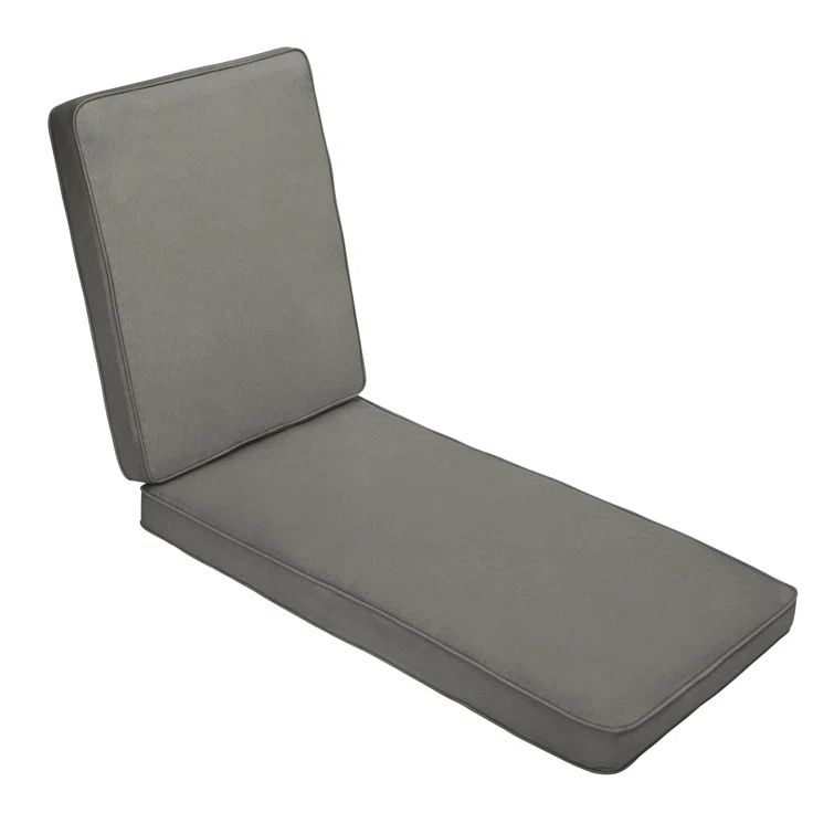 Charcoal Sunbrella Water Resistant Outdoor Chaise Lounge Cushion