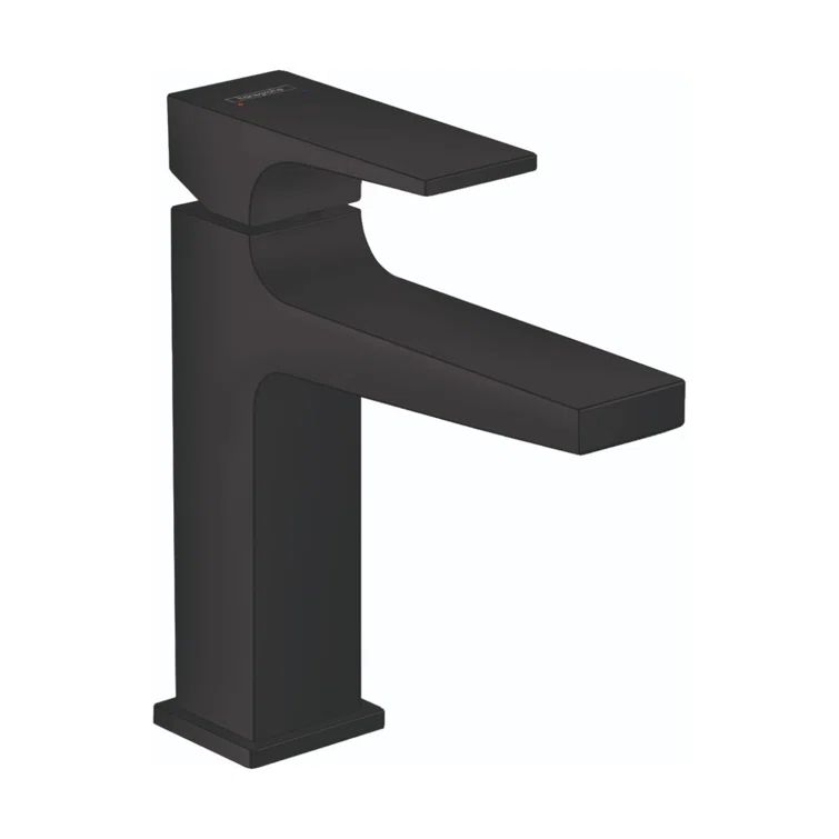 Matte Black Modern Single-Hole Brass Bathroom Faucet