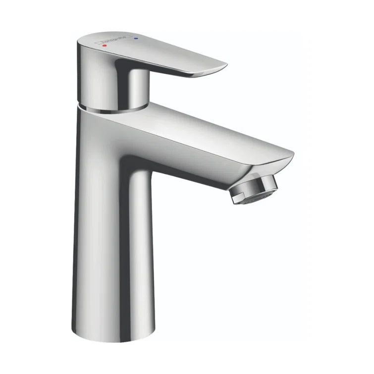 Chrome Modern Single Hole Bathroom Faucet with Drain Assembly