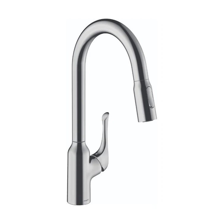 Elegant Chrome HighArc Kitchen Faucet with 360-Degree Swivel and Pull-Down Spray