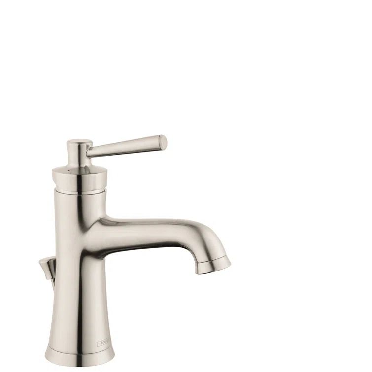 Brushed Nickel Single-Hole Bathroom Faucet with Pop-Up Drain