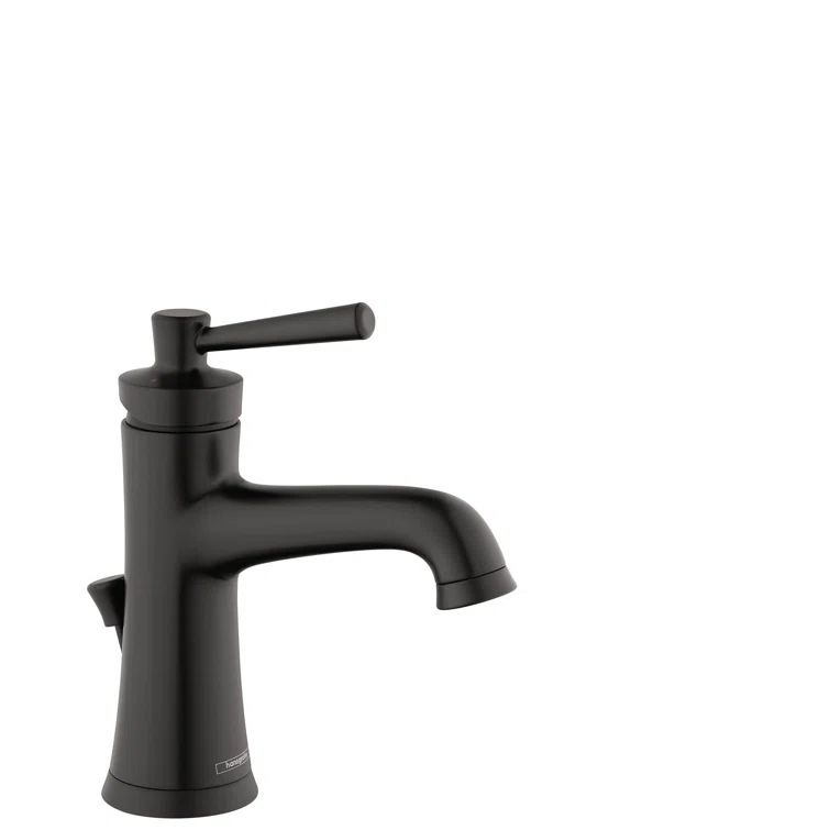 Joleena Matte Black Transitional Single-Hole Bathroom Faucet with Aerated Spray