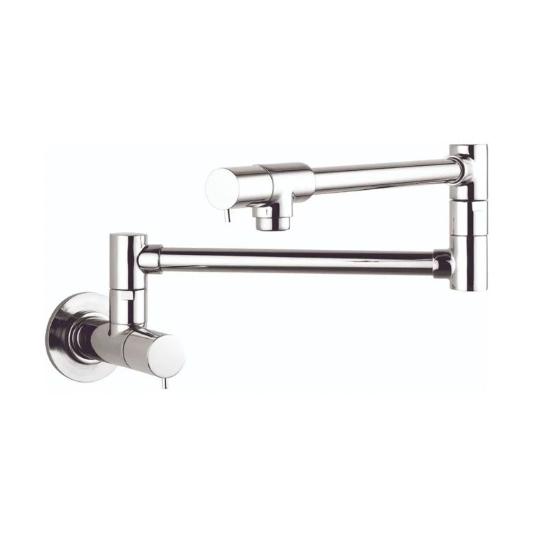 Chrome Wall Mounted Double Handle Pot Filler Faucet